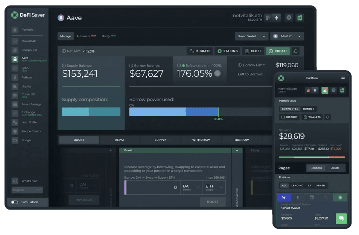 DeFi Dashboard Preview